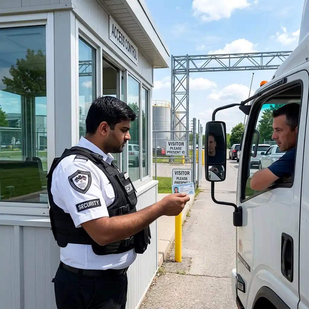 Gatehouse access point where remote monitoring can support visitor and delivery verification