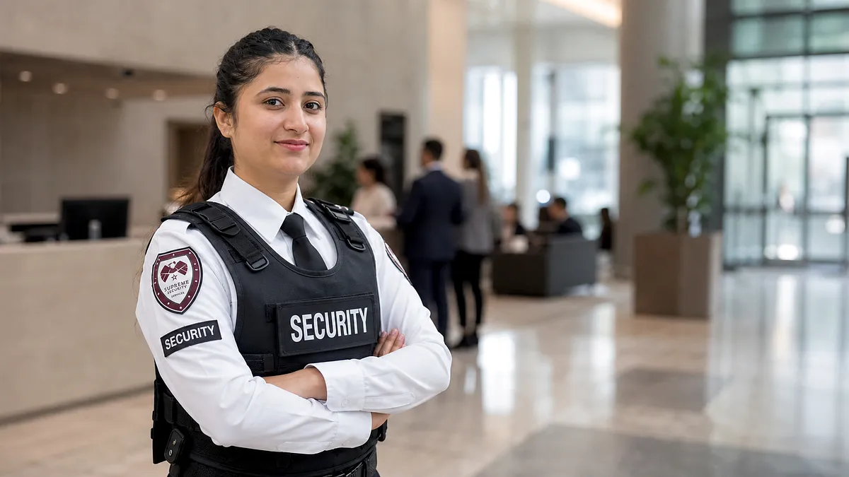Supreme Security concierge officer at an on-site residential front desk